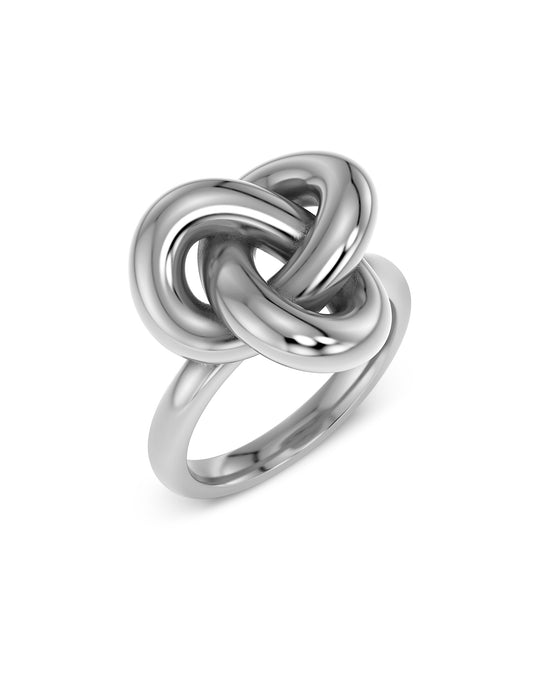 Infinity Knot Ring L Steel