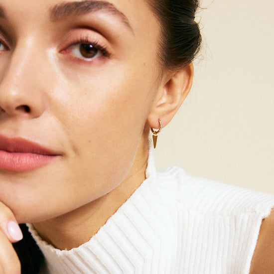 Peak Hoops Mini Sparkle Gold