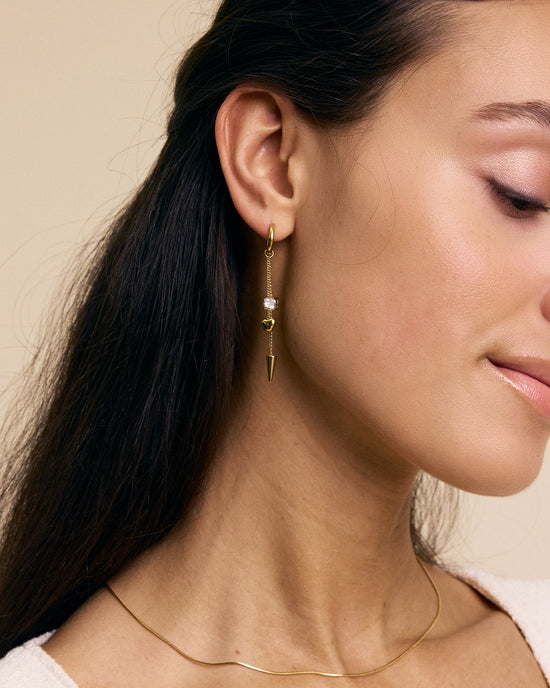 Peak Hoops Multi Heart Gold