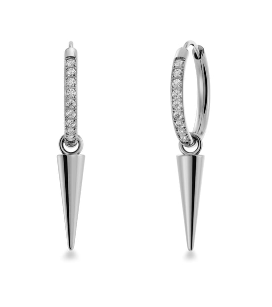 Peak Hoops Sparkle Steel