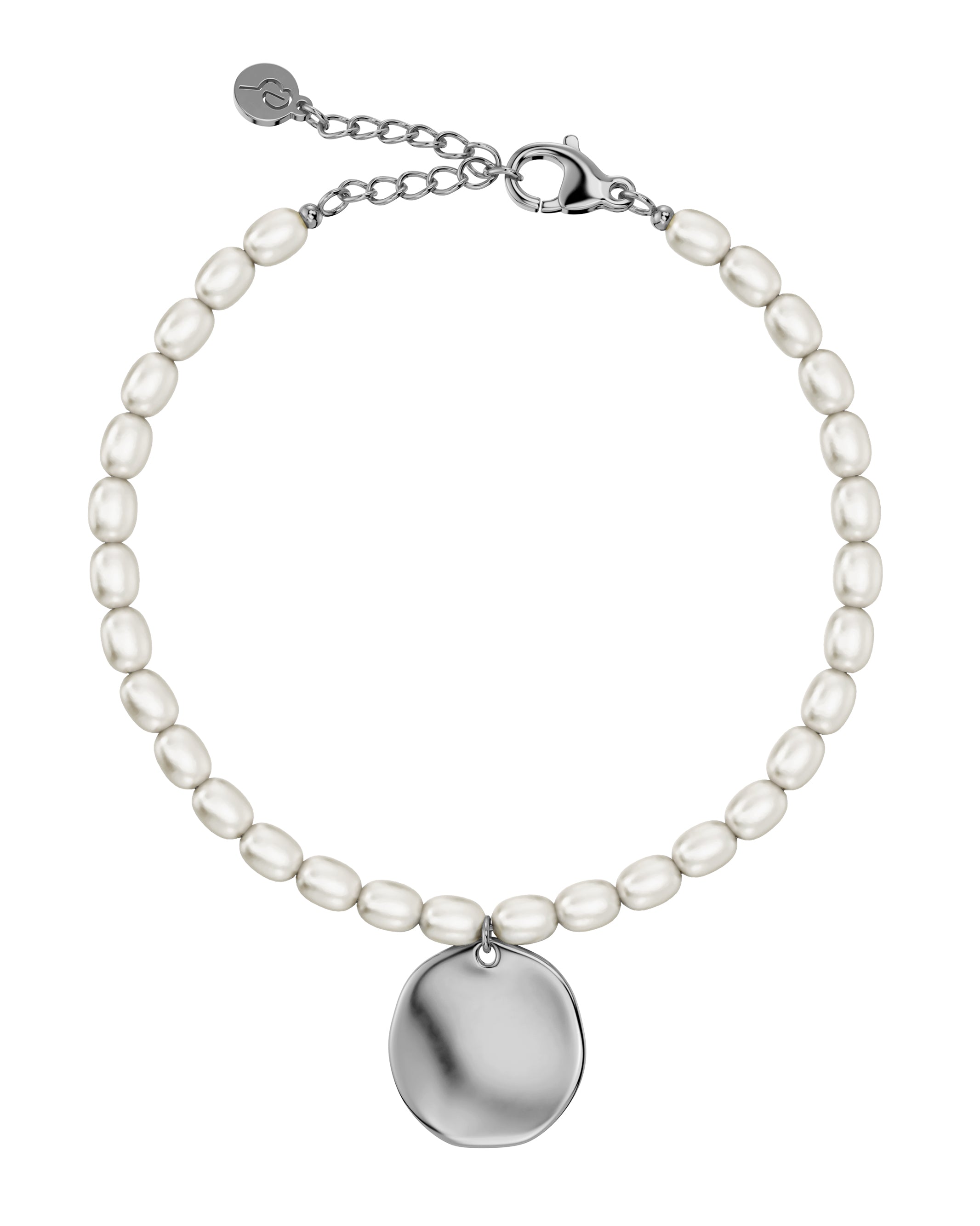 Pearl Signet Bracelet Multi Steel
