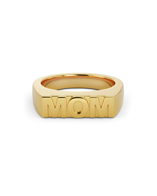 Signet Ring Mom Gold