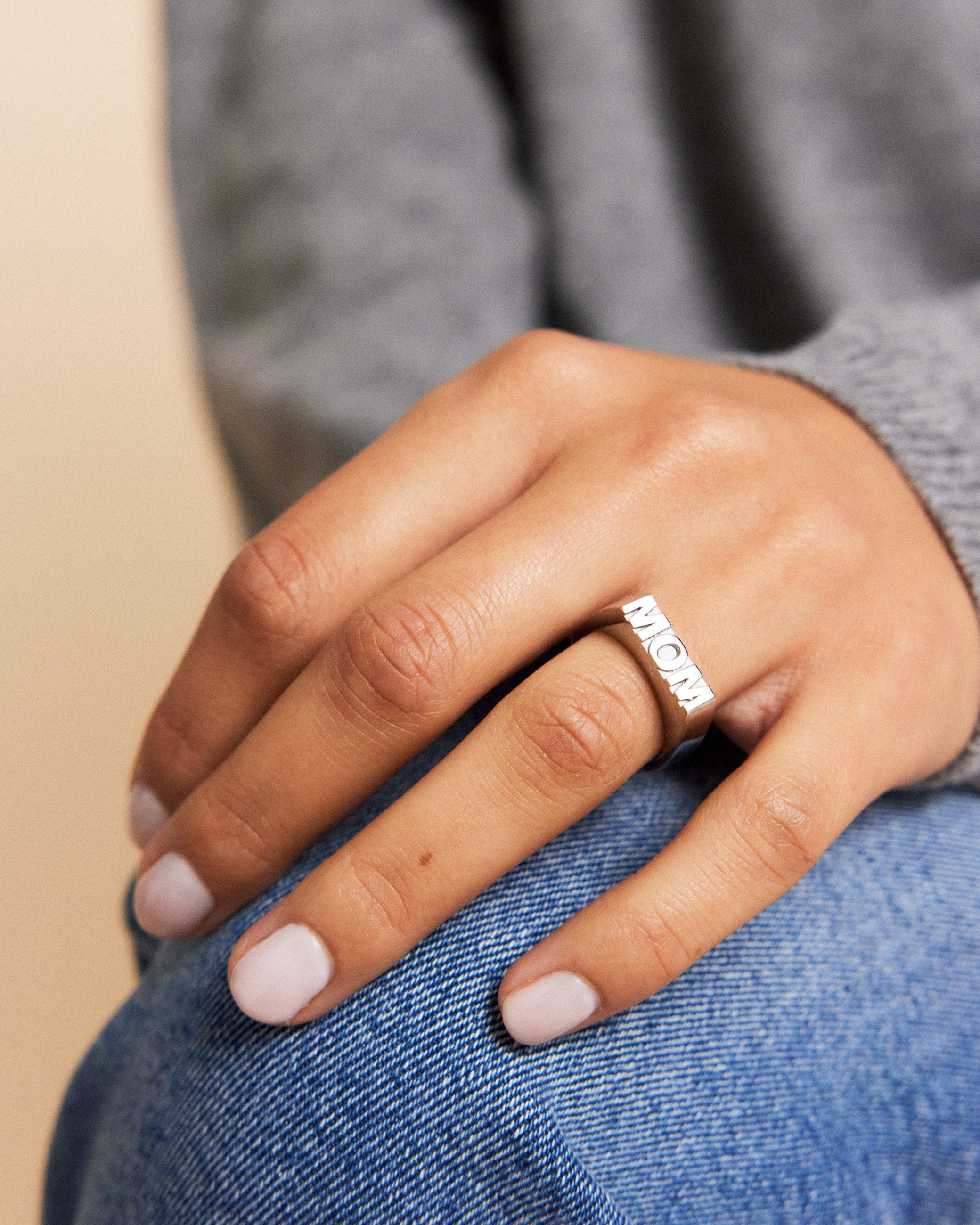 Signet Ring Mom Steel