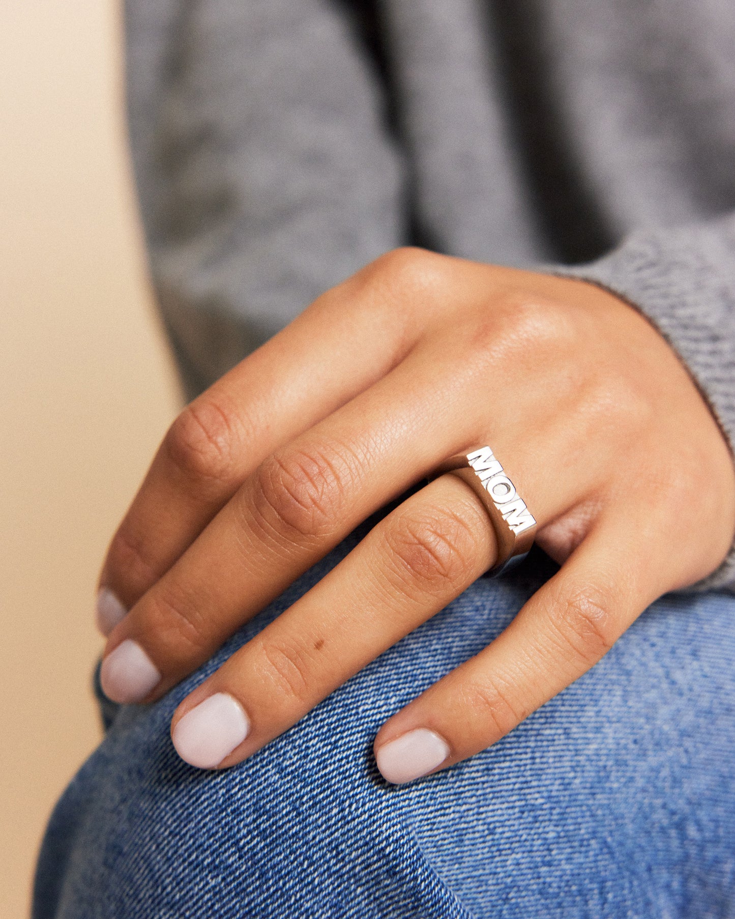 Signet Ring Mom Steel