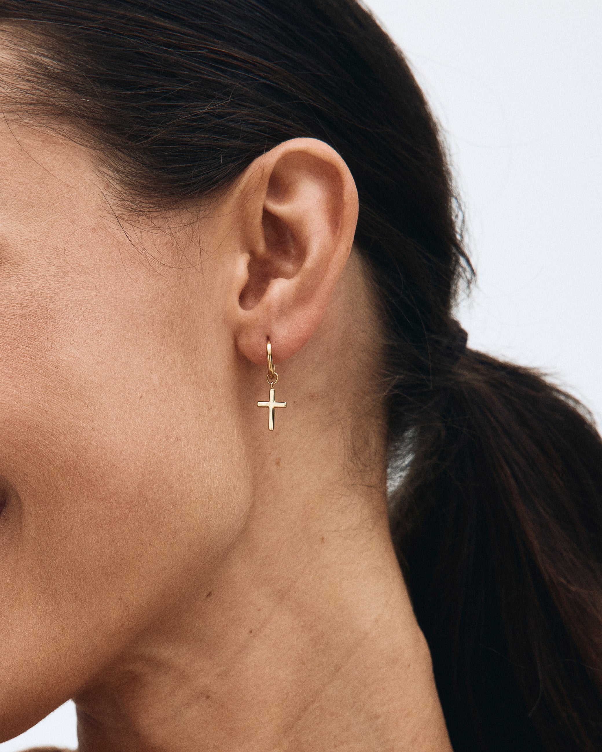 Spirit Cross Hoops Gold