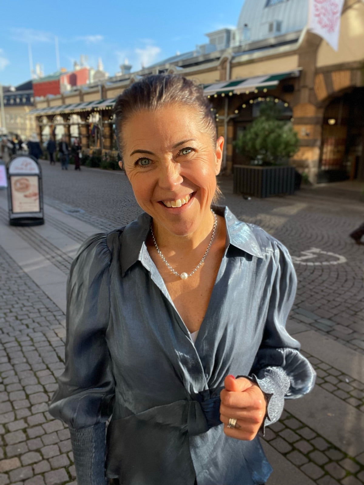 Filuca Smock Blouse Ice Blue