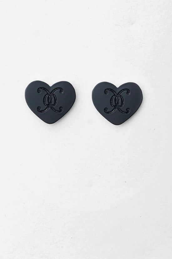 Heart Logo Stud Black