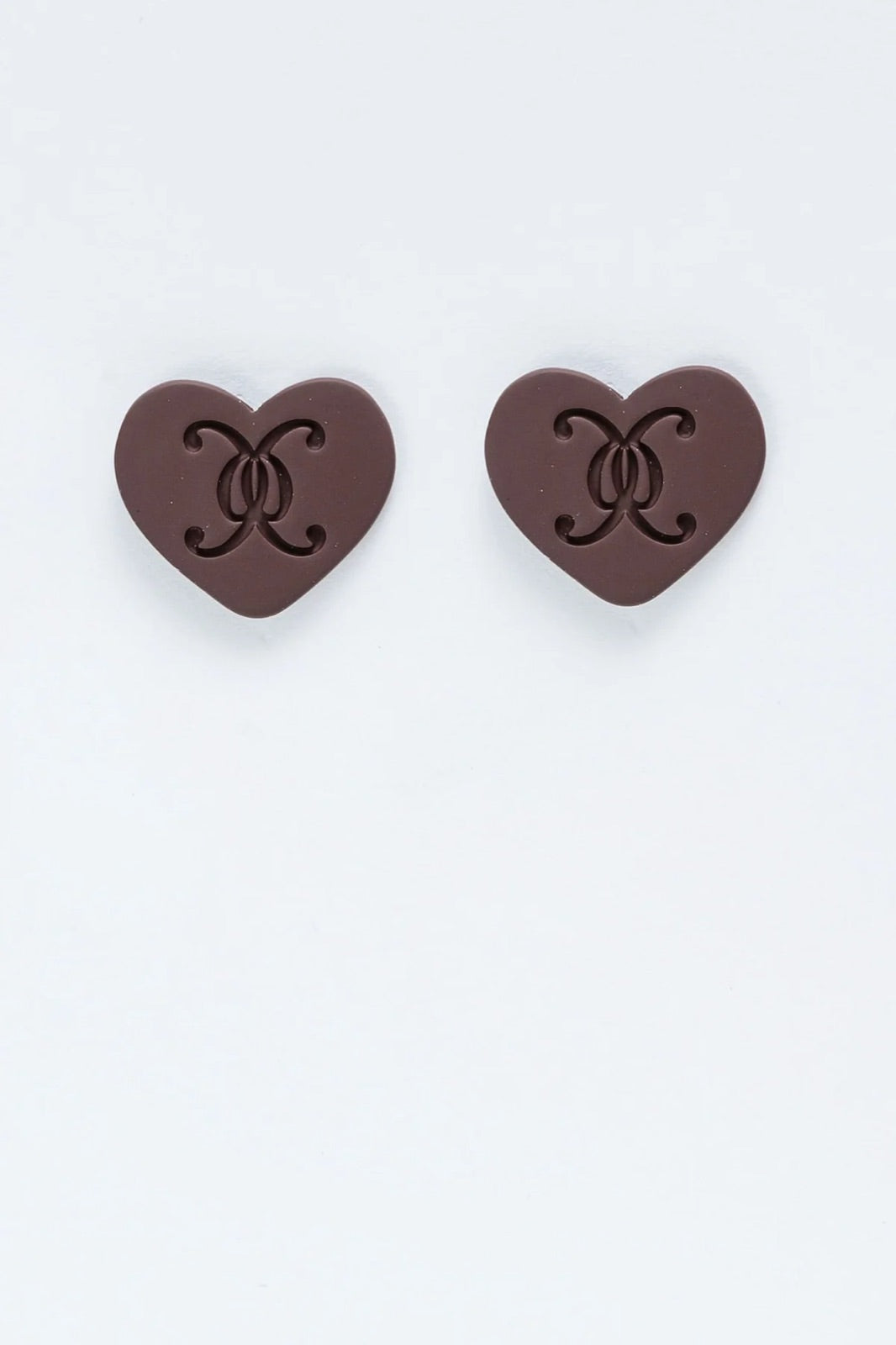 Heart Logo Stud Brown