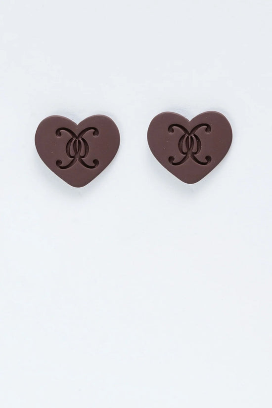 Heart Logo Stud Brown