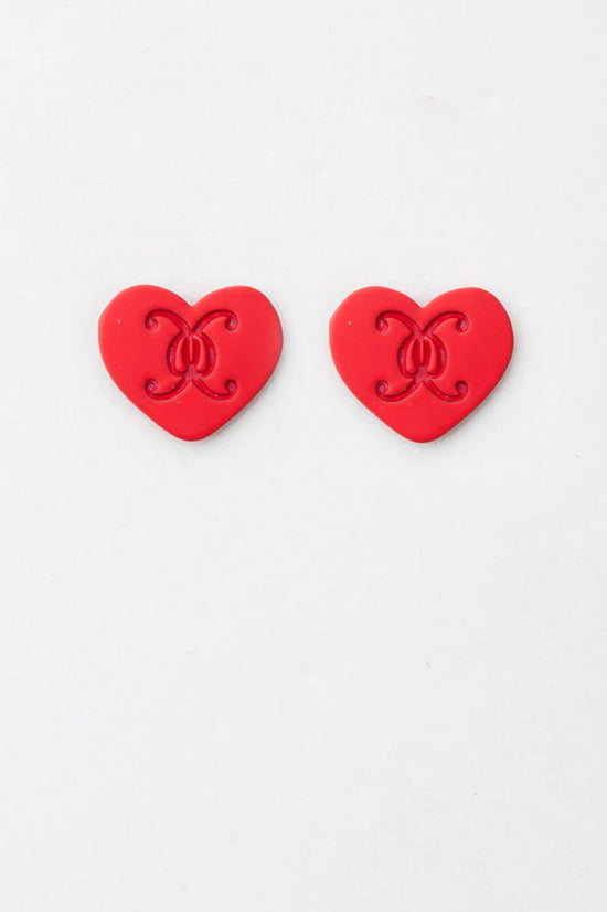 Heart Logo Stud Red