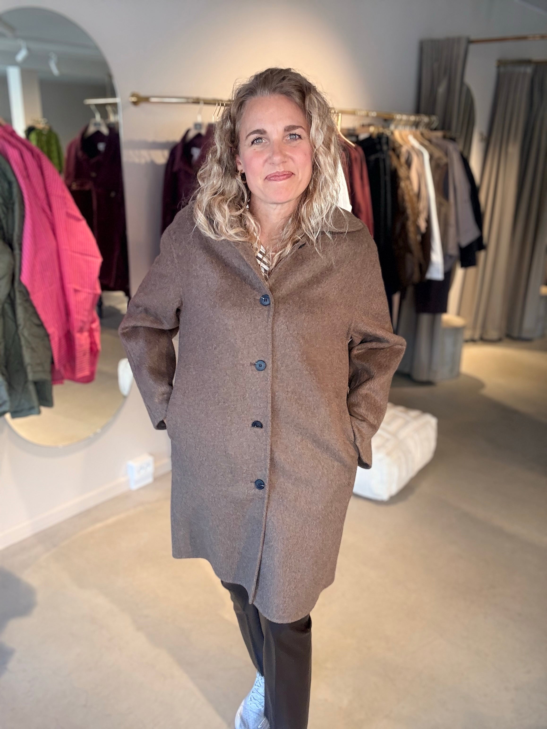Slwgeri Handmade Coat S Chocolate Chip Melange