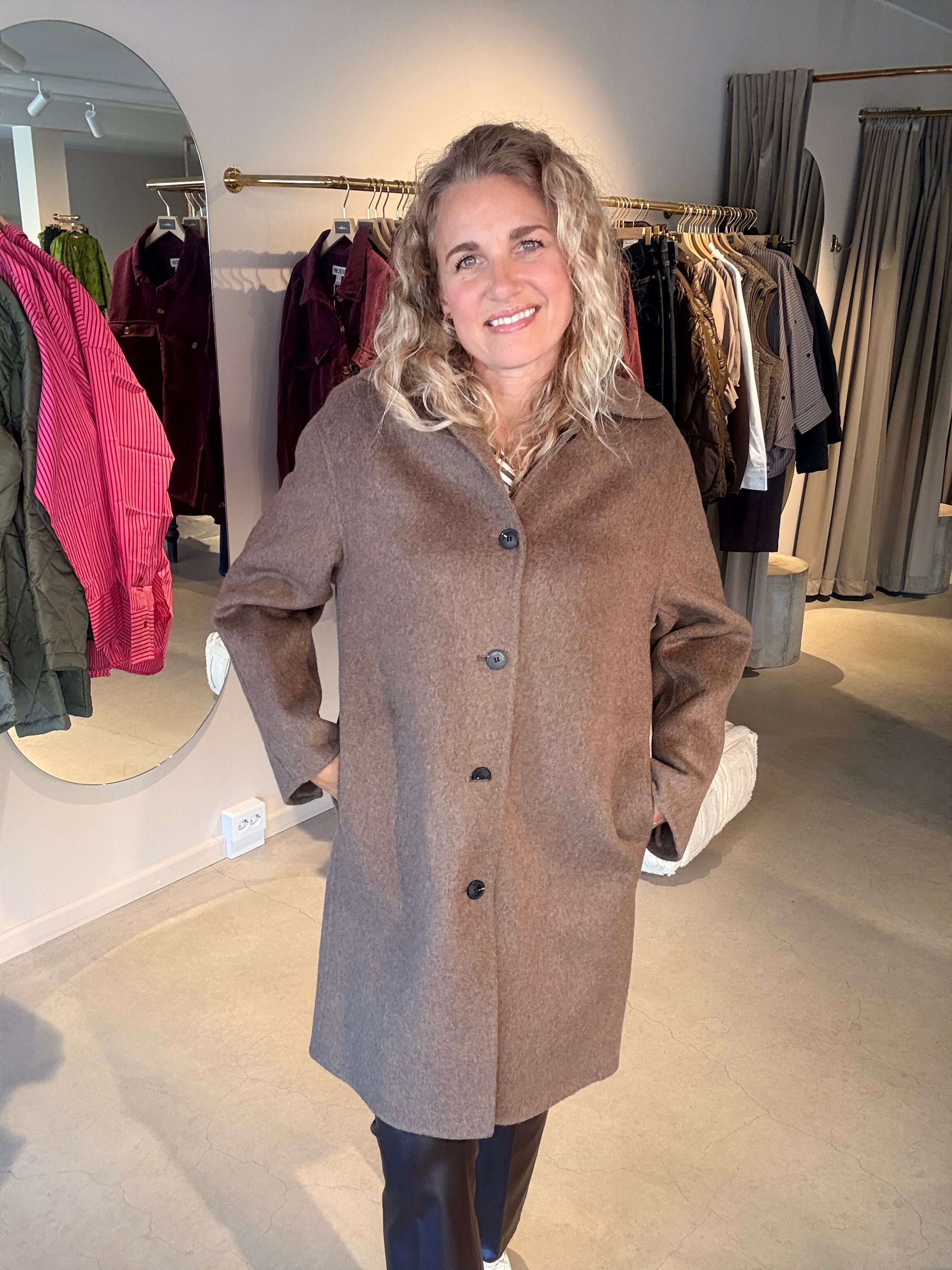 Slwgeri Handmade Coat S Chocolate Chip Melange