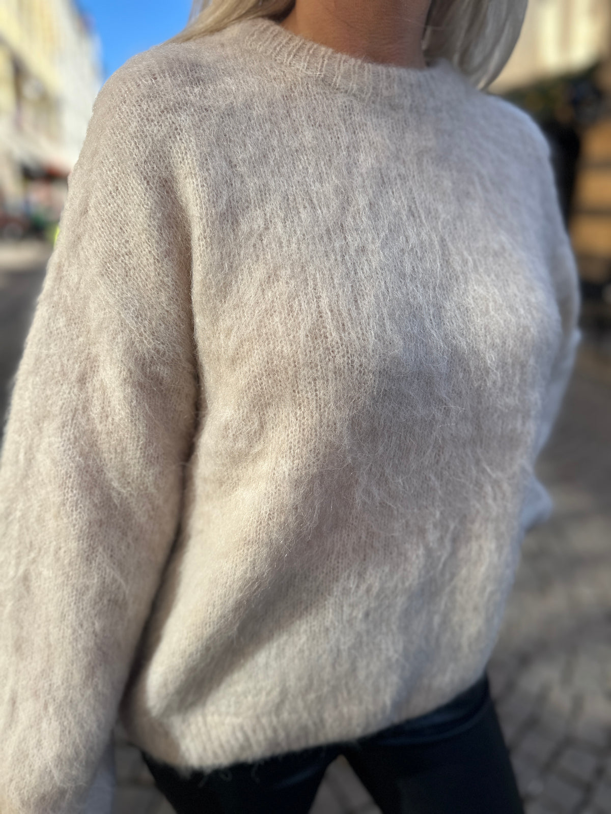 Objharry Long Sleeve Lo Knit Pullover Birch Melange