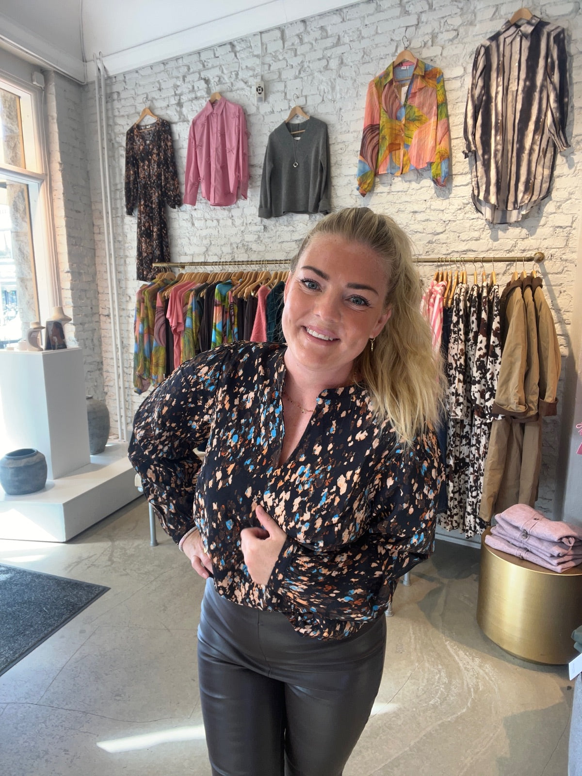 Jdycaroline Long Sleeve Top Total Eclipse Multi Abstrat