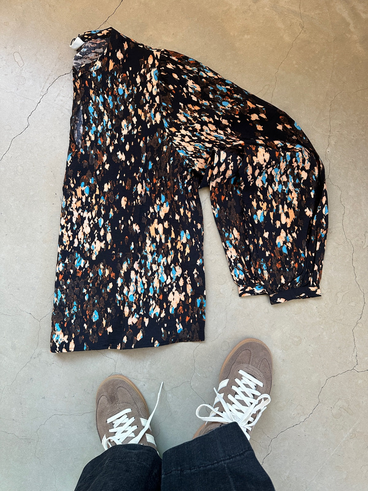 Jdycaroline Long Sleeve Top Total Eclipse Multi Abstrat