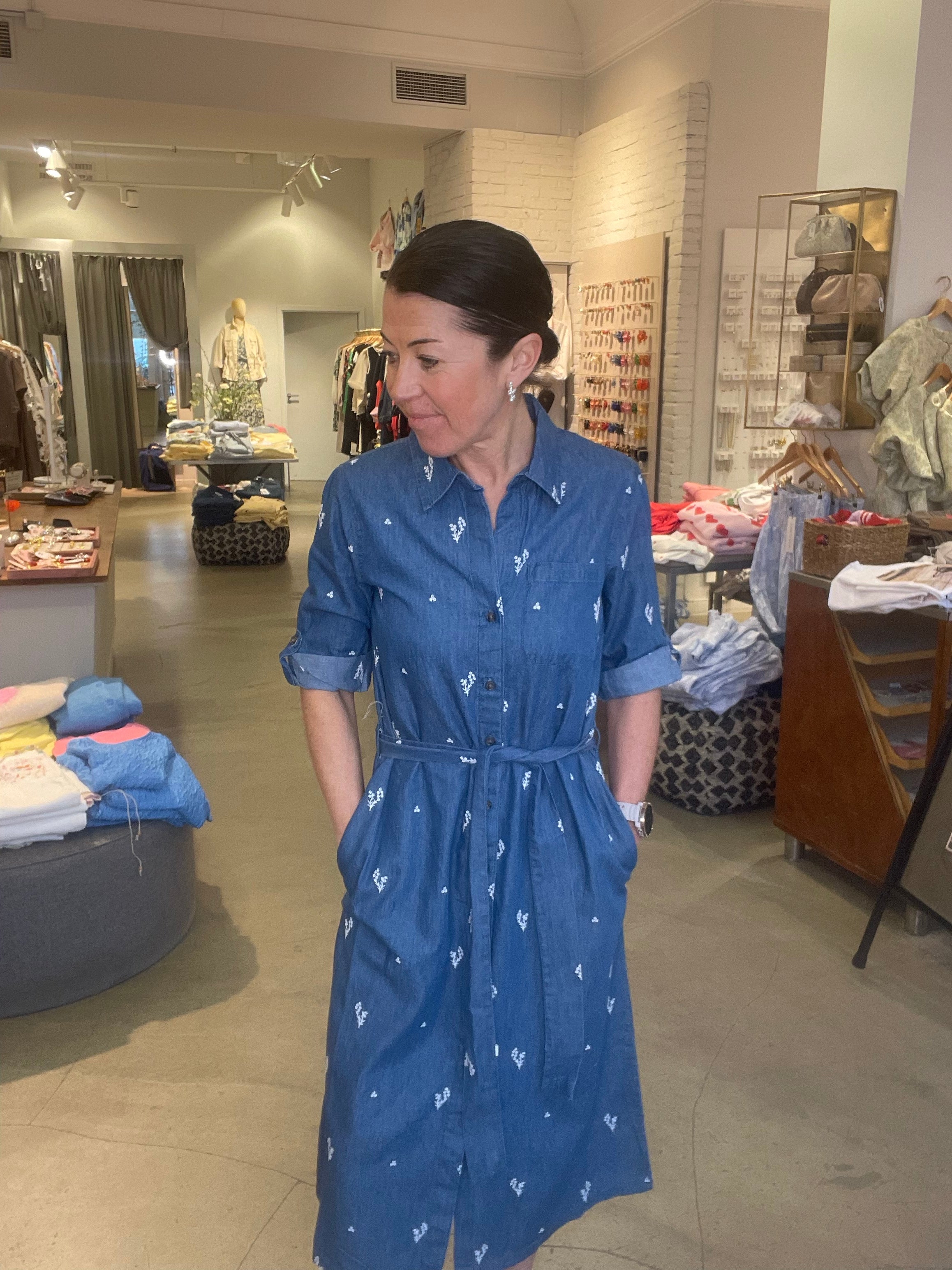 Jdykai Midi Shirt Dress Light Blue Denim