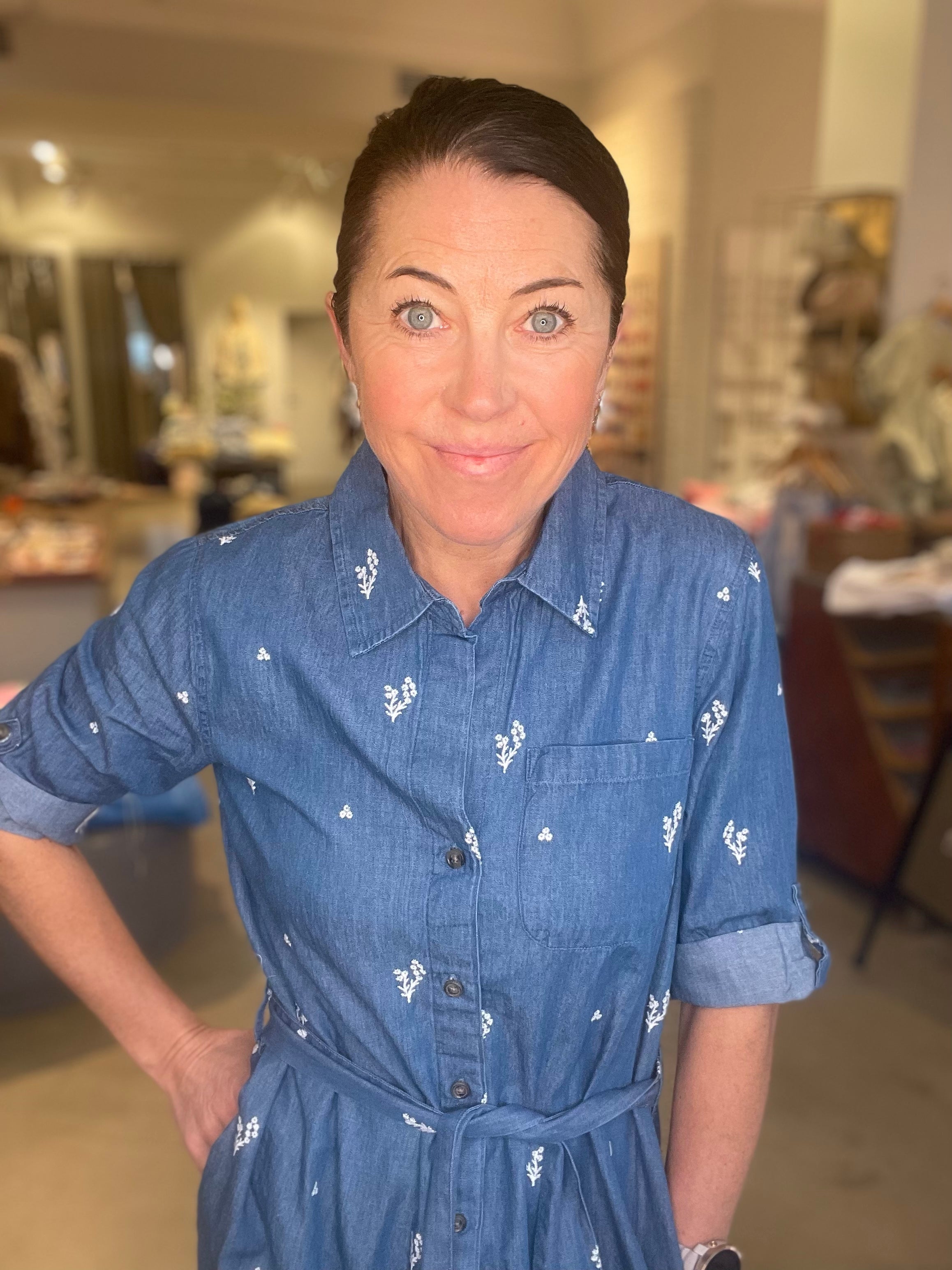 Jdykai Midi Shirt Dress Light Blue Denim