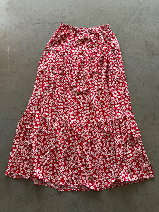 Jdysezen Maxi Skirt Dia Mars Red  Cloud Dancer Flowers
