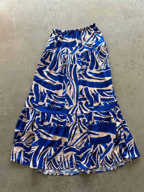 Jdysezen Maxi Skirt Dia Novelle Peach  Dazzling Blue Abstract