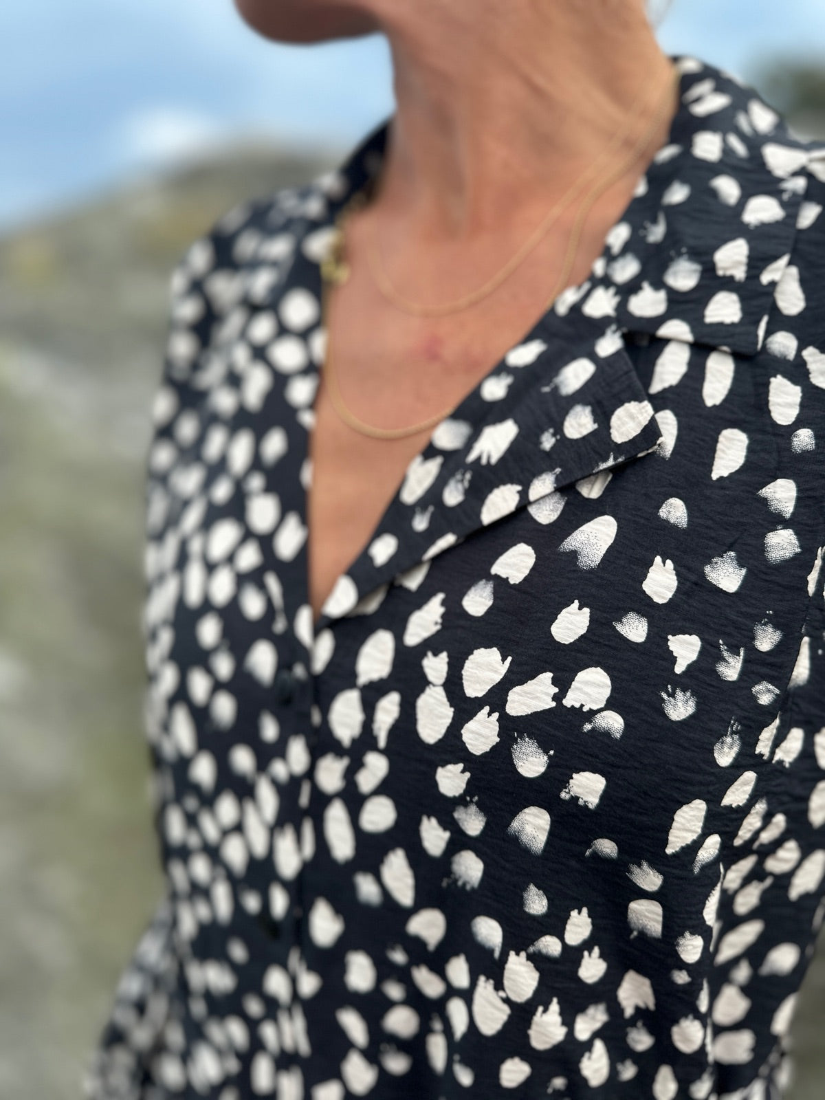 Jdytroya Life Midi Shirt Dress Dia Black  Silver Lining Dot