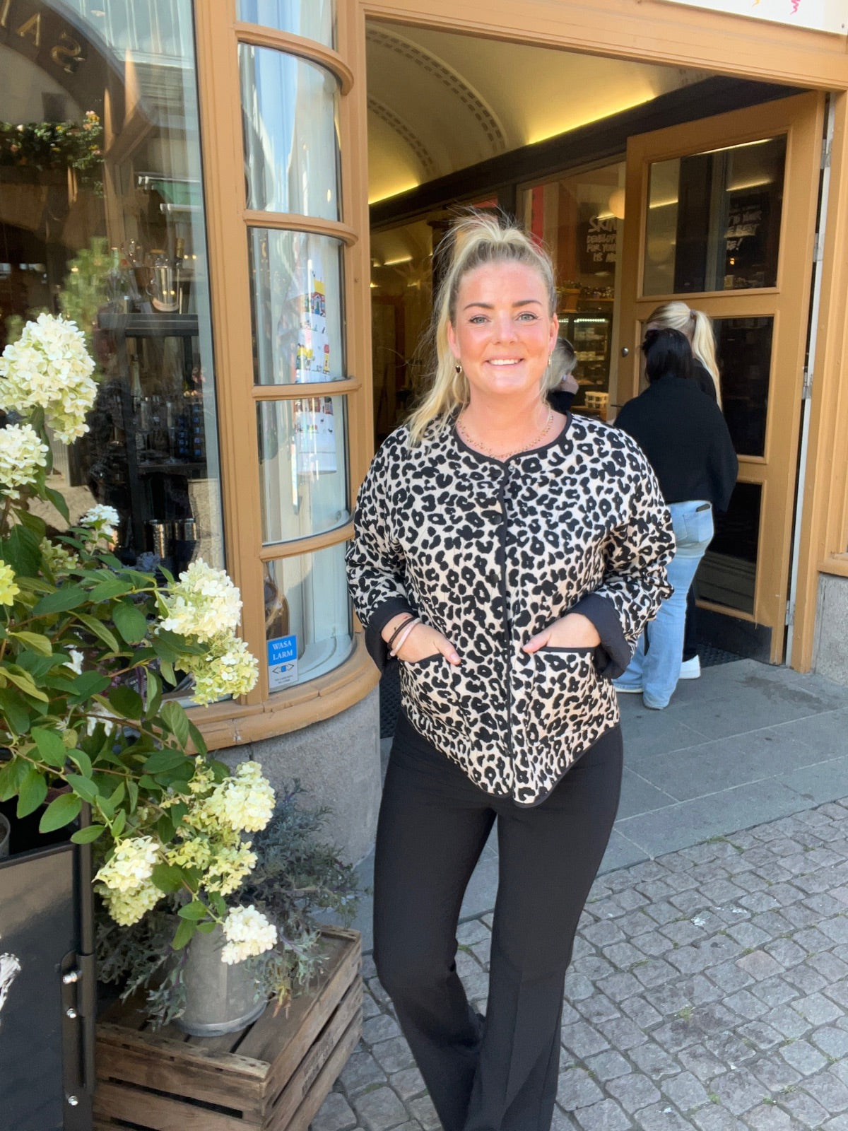 Johanna Quilted Jacket M Black Animal