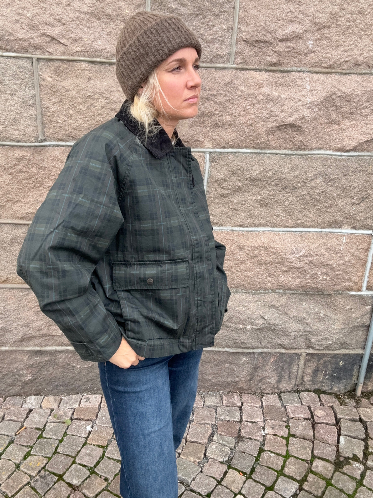 Jxada Check Jacket Dark Green Checks
