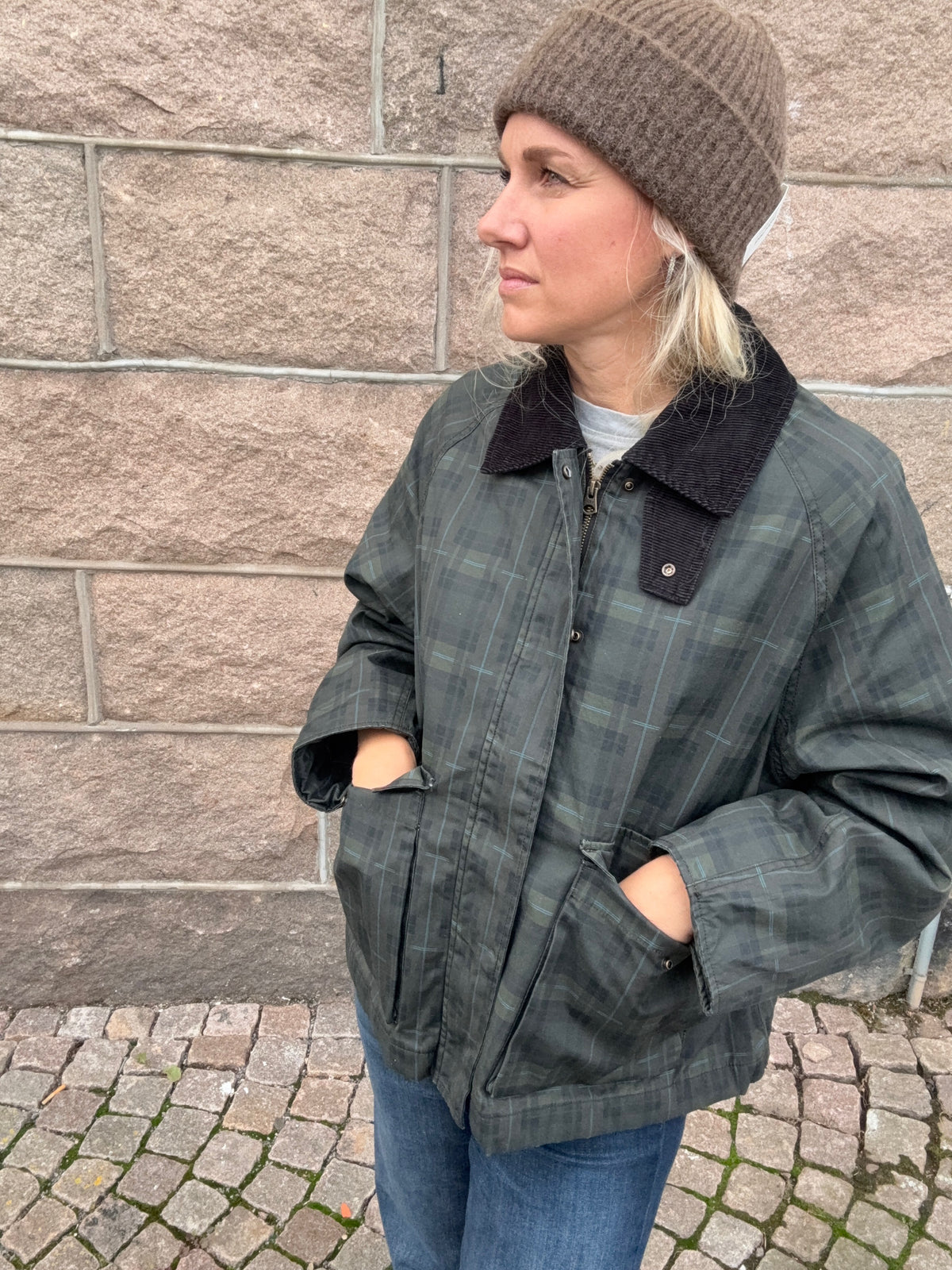 Jxada Check Jacket Dark Green Checks