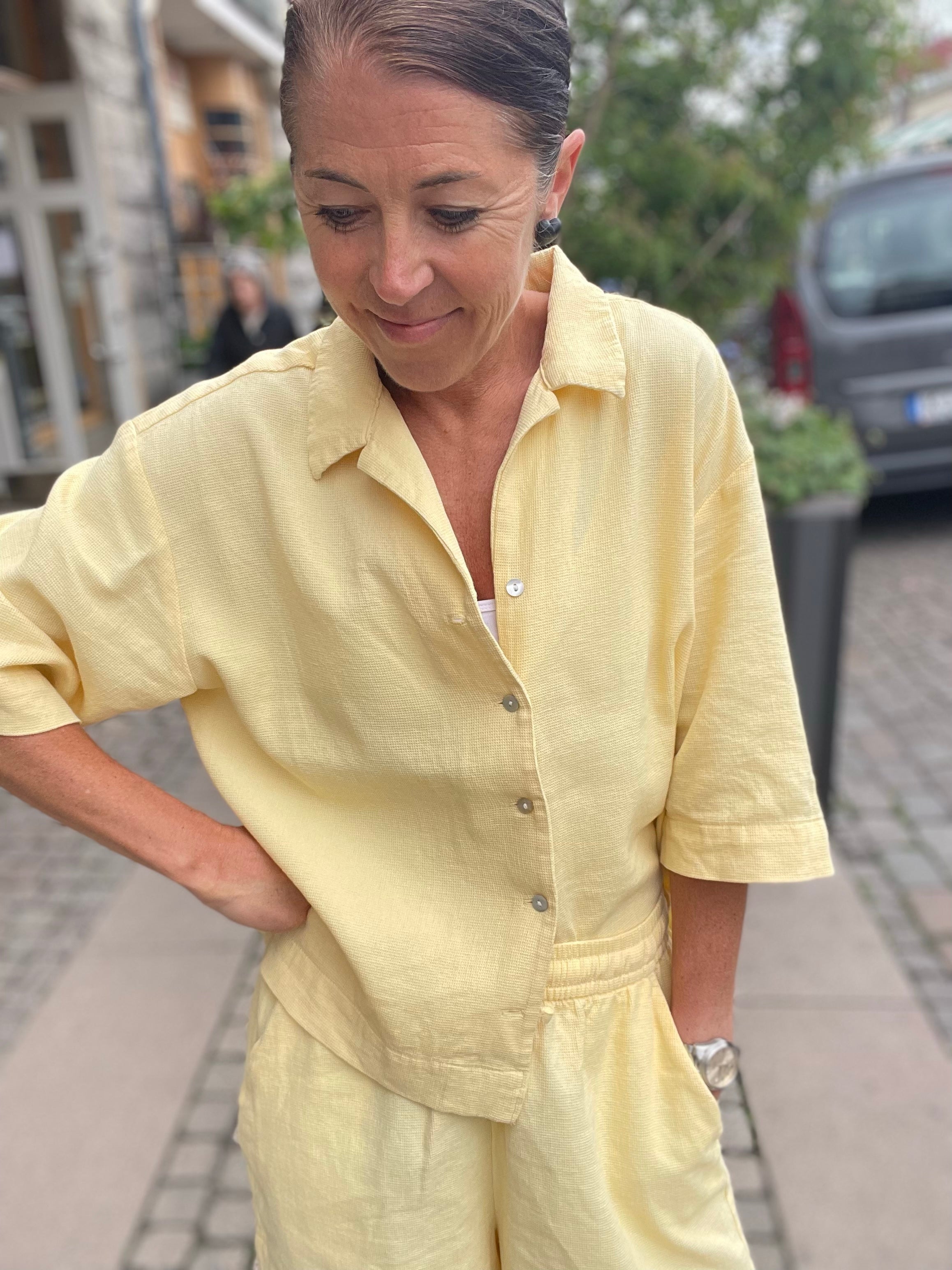 Jxglobal Waffle Resort Shirt Sunlight