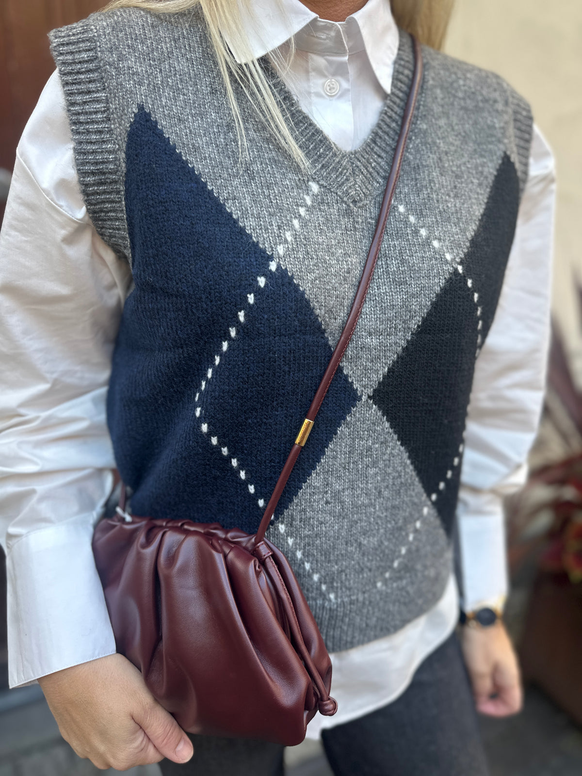 Jxharvi Vest Knit Dark Grey Melange