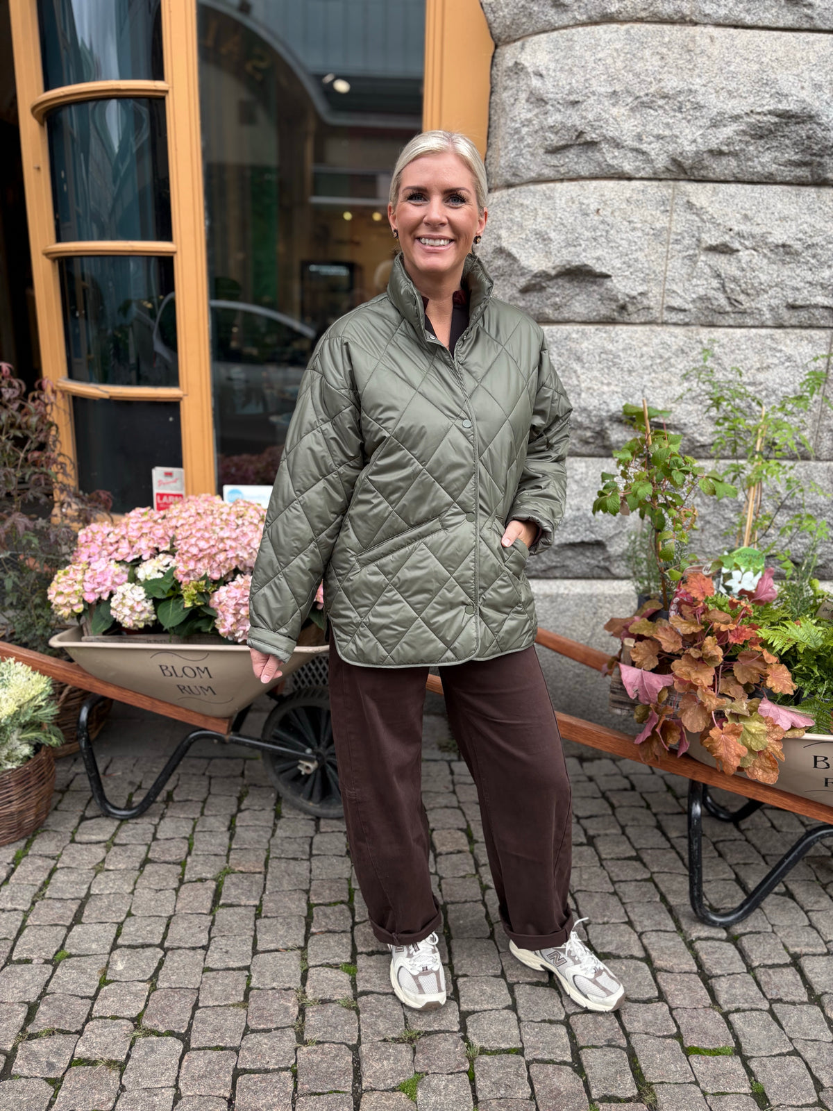 Jxlou Stella Quilted Jacket Dusty Olive