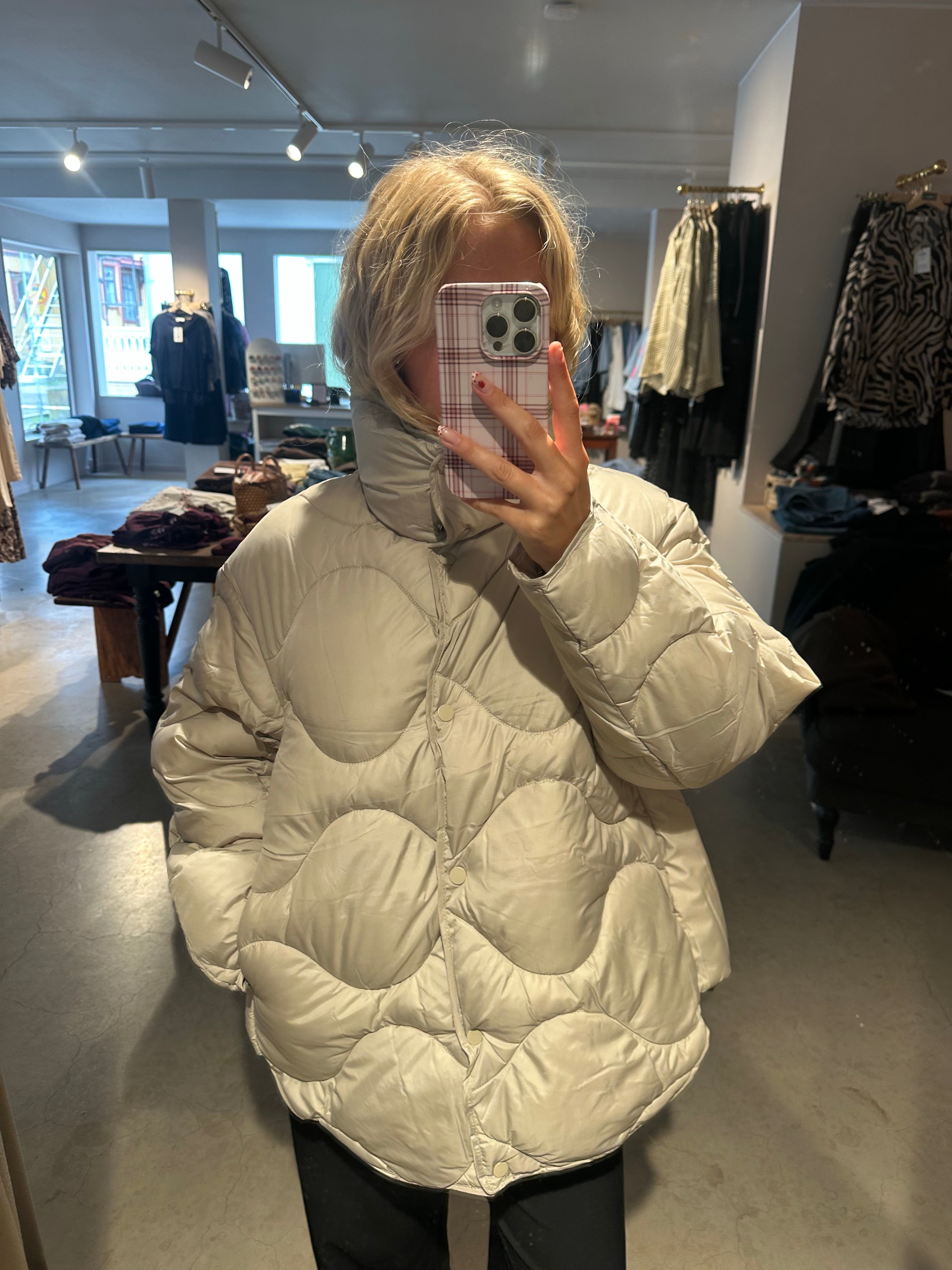 Jxstella Shiny Quilted Jacket Sn Feather Gray