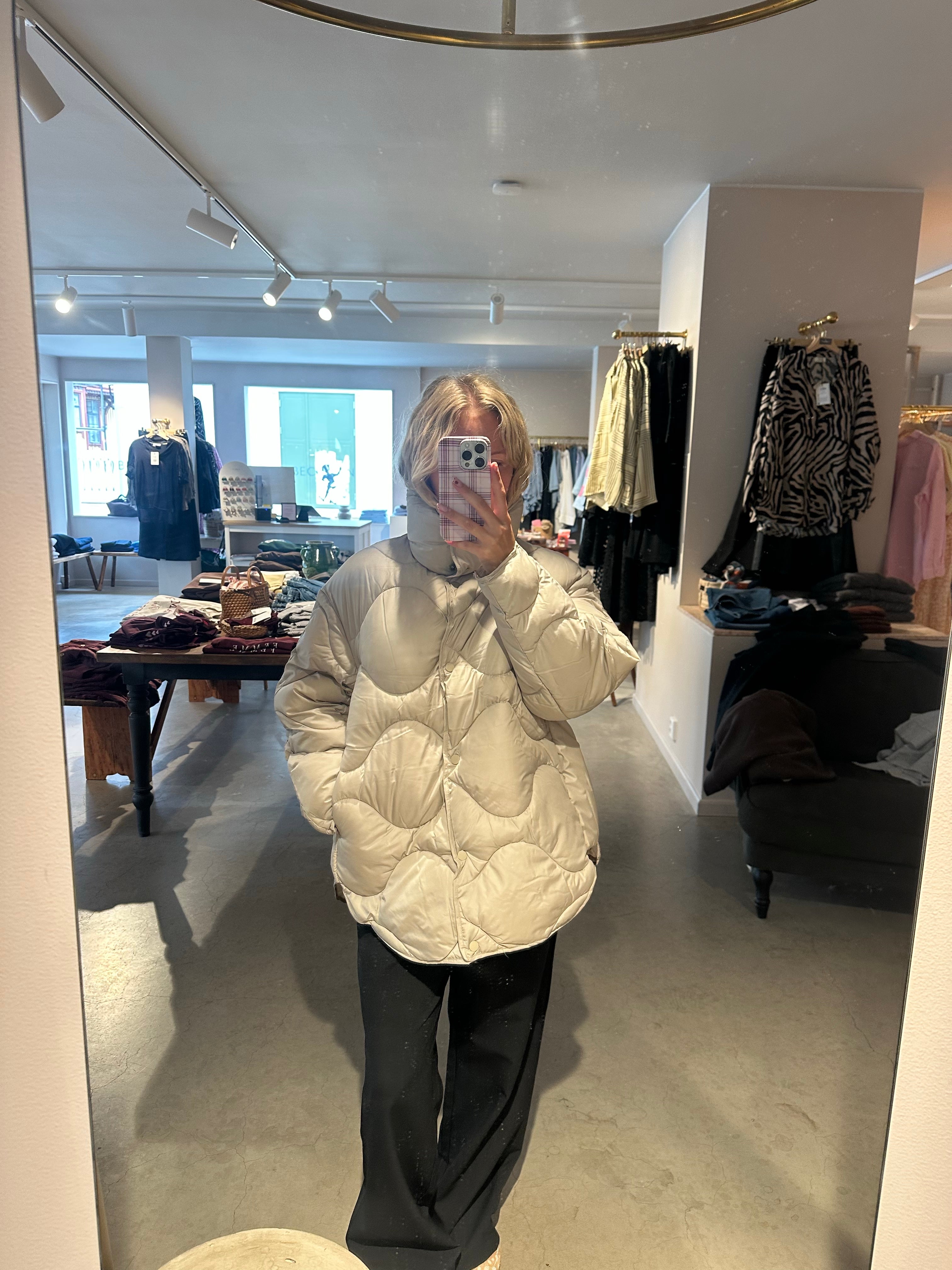 Jxstella Shiny Quilted Jacket Sn Feather Gray