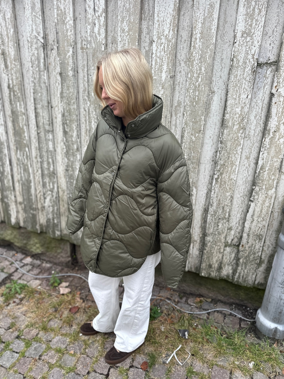 Jxstella Shiny Quilted Jacket Sn Grape Leaf