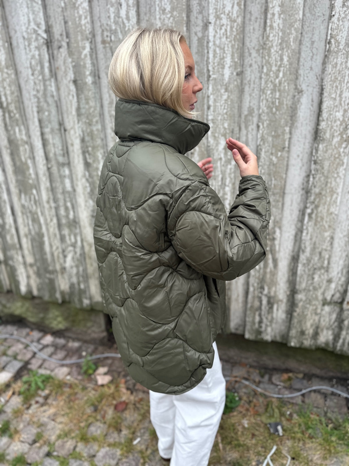 Jxstella Shiny Quilted Jacket Sn Grape Leaf