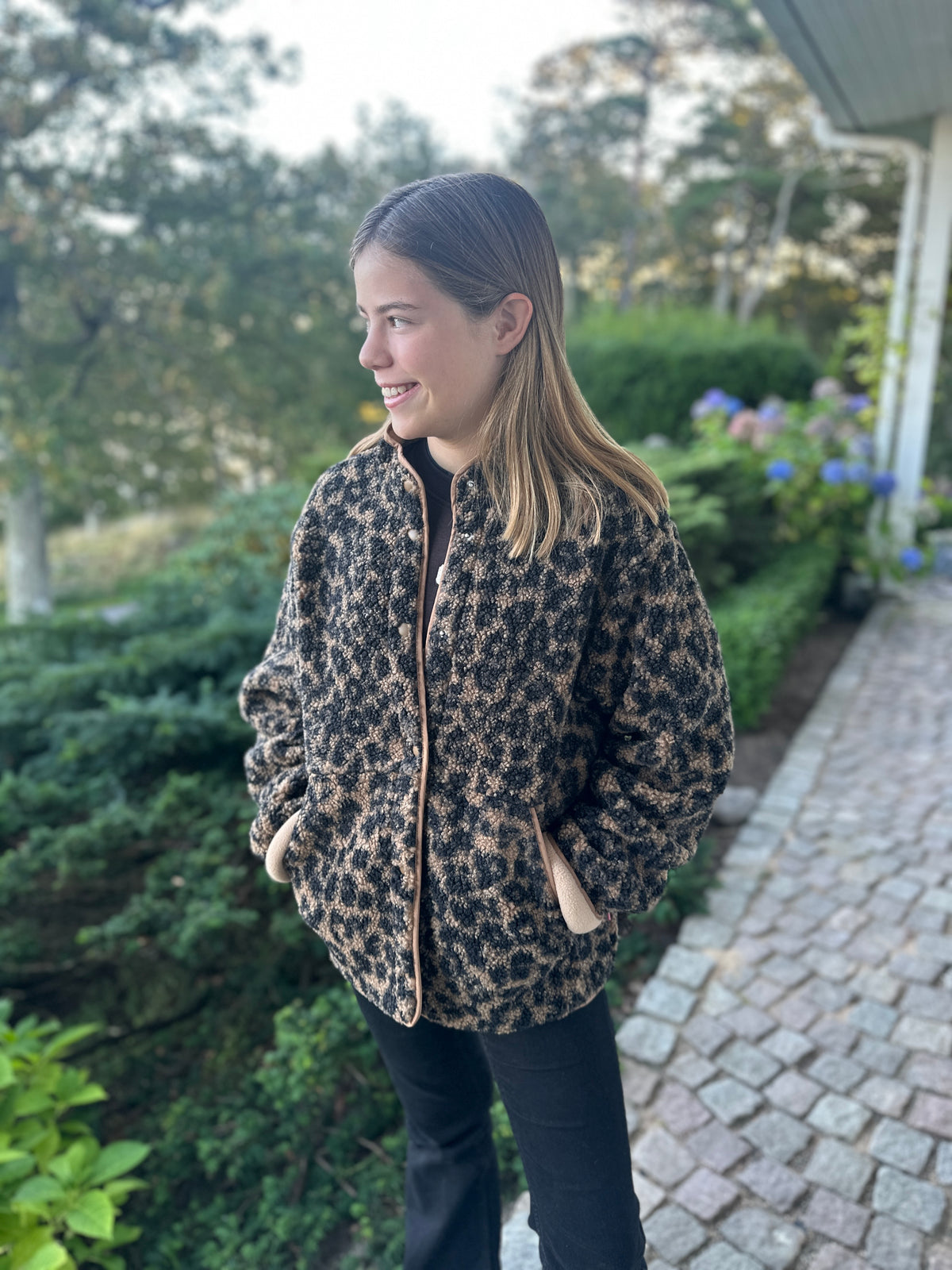 Jxvera Teddy Jacket Cornstalk Leopard