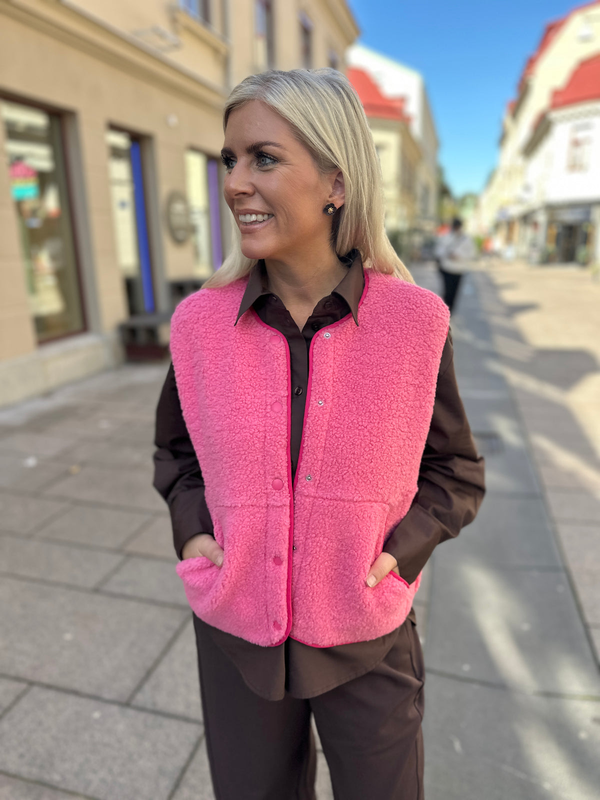 Jxvera Teddy Vest Morning Glory