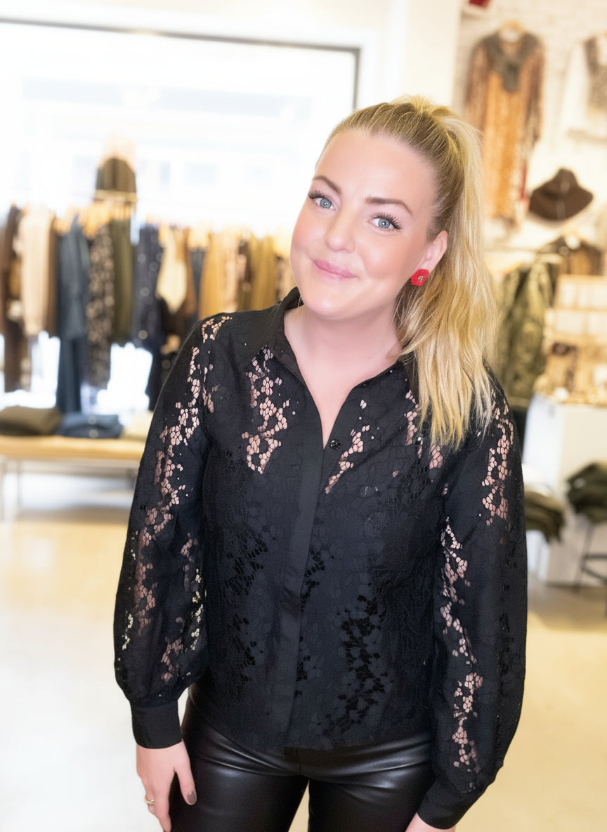 Kimie Lace Shirt Black