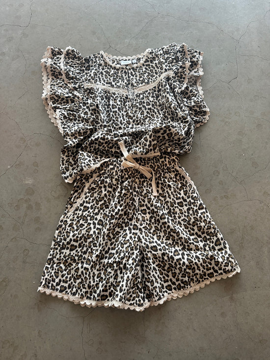 Kirbysz Shorts Creme Leopard Strokes