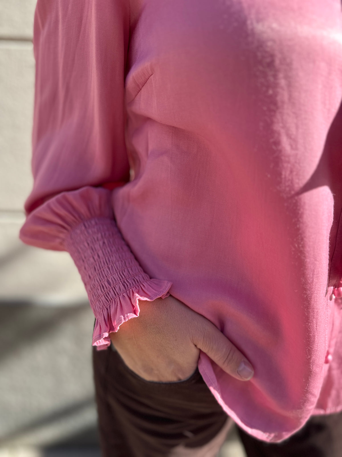 Konnie Flounce Shirt Warm Pink