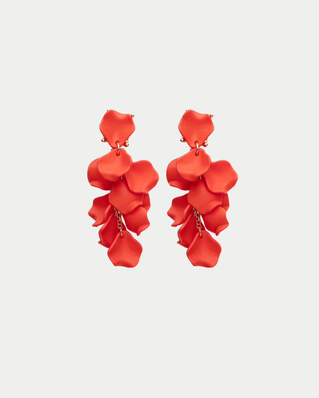 Leaf Earrings Mini Fresh Red