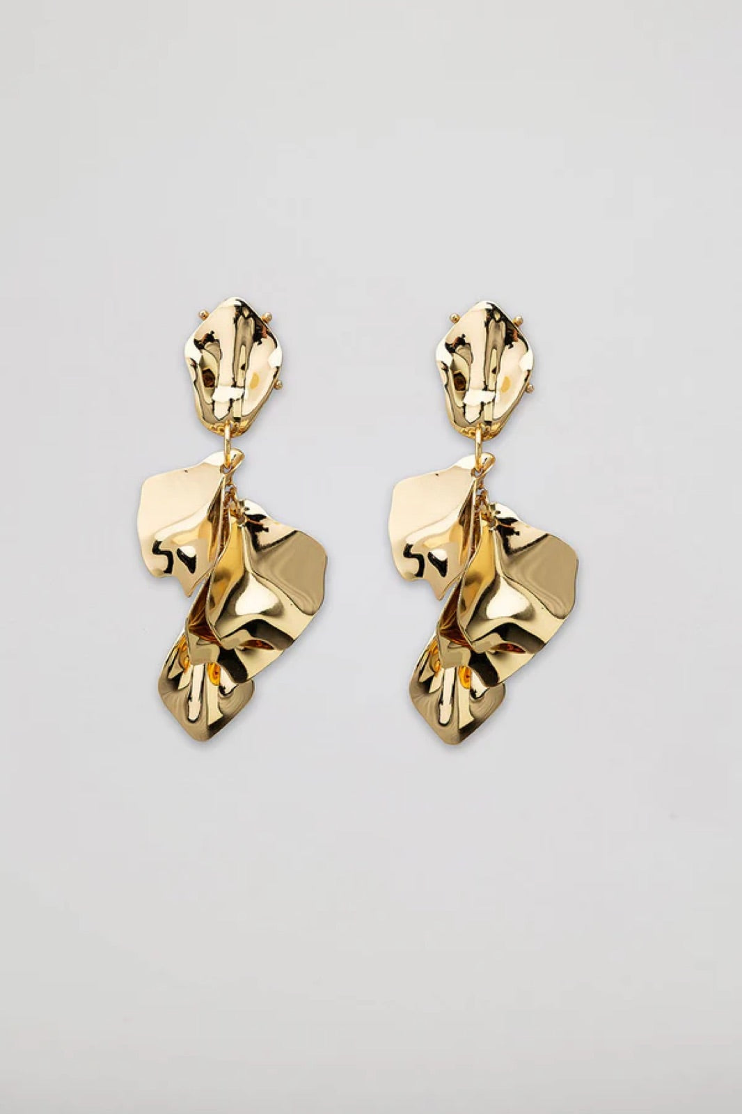 Leaf Earrings Metallic Gold