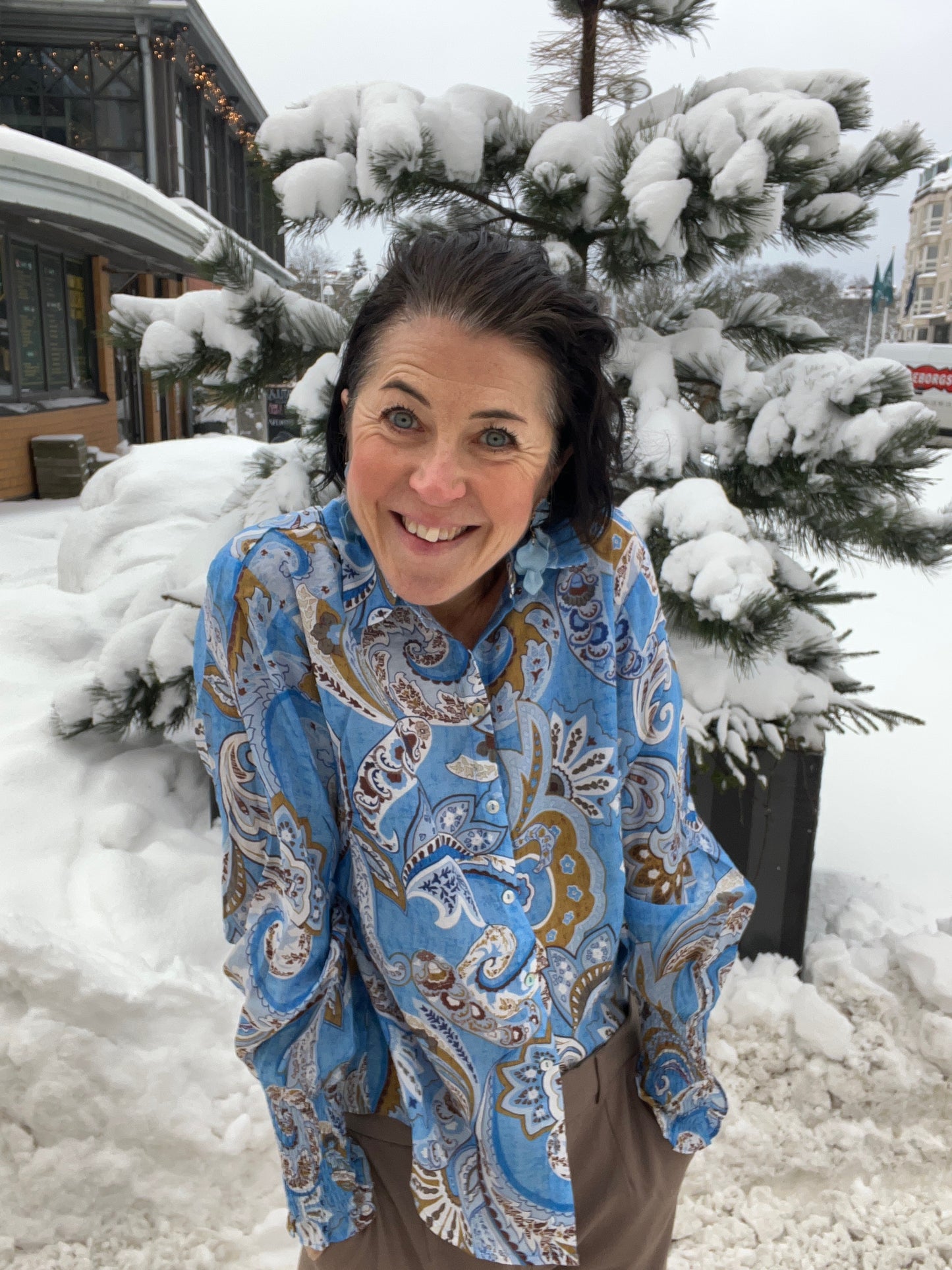 Lotta Smock Shirt N Fresh Blue Paisley