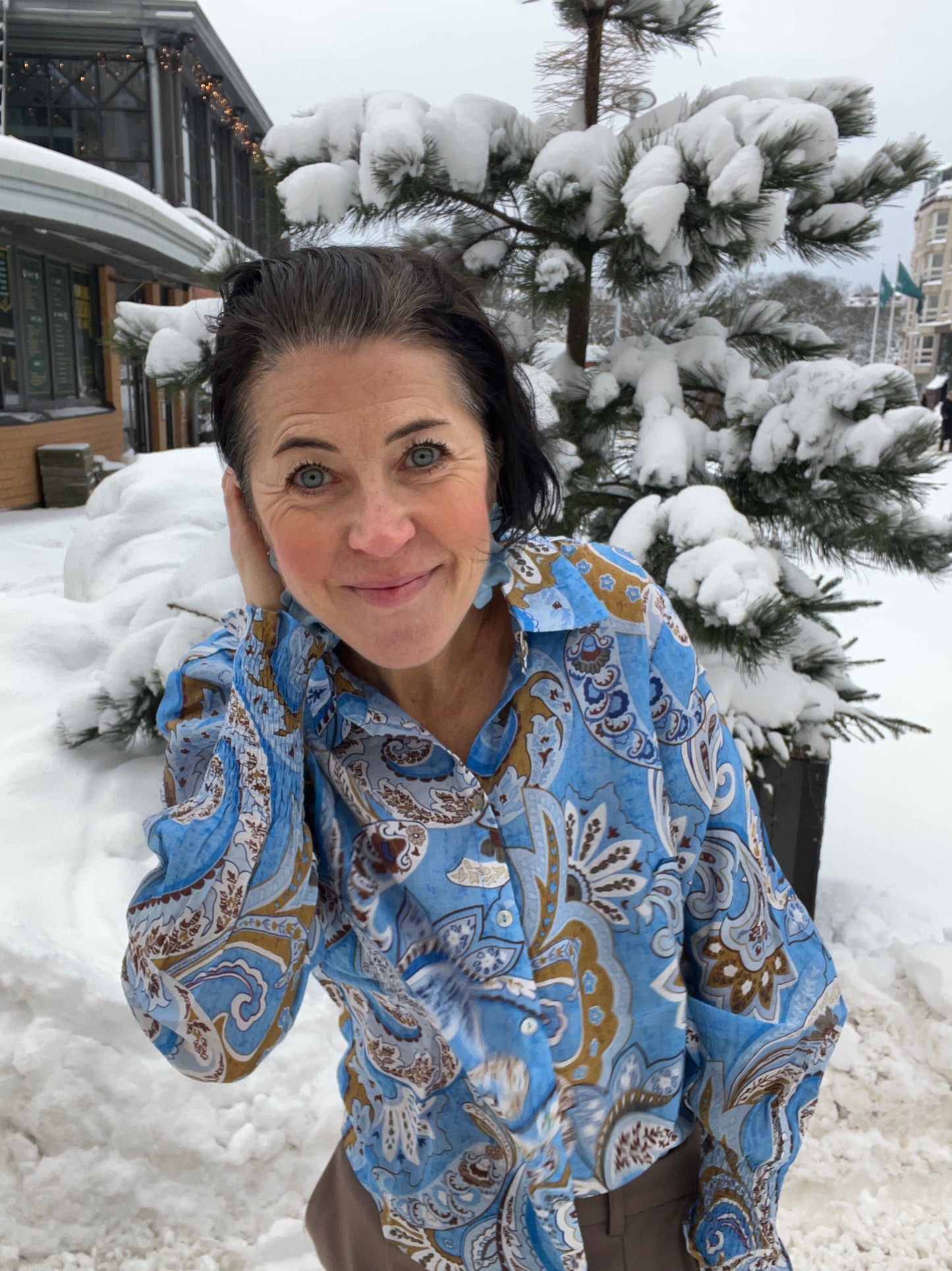 Lotta Smock Shirt N Fresh Blue Paisley