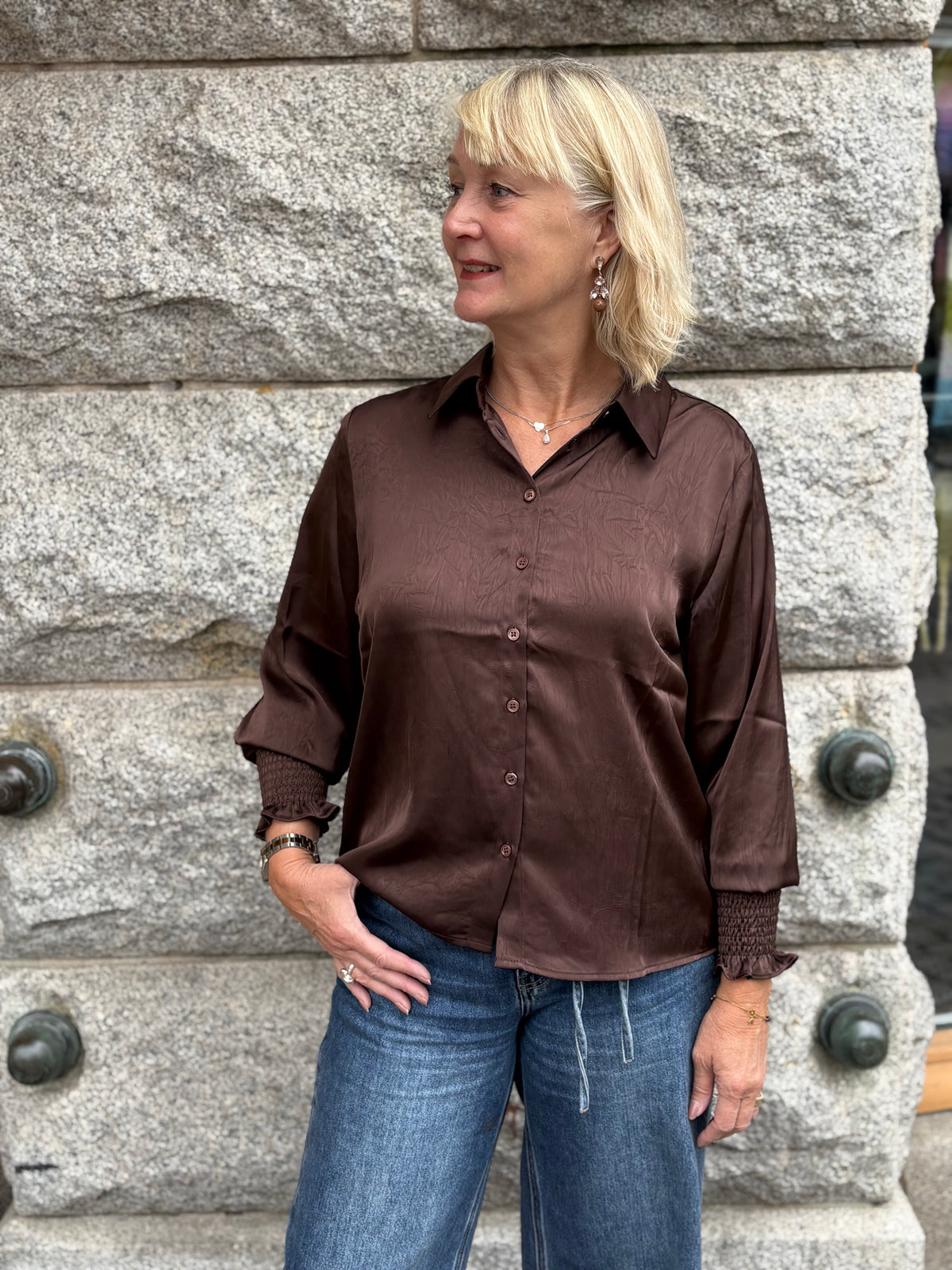 Nanina Smock Shirt Dark Brown