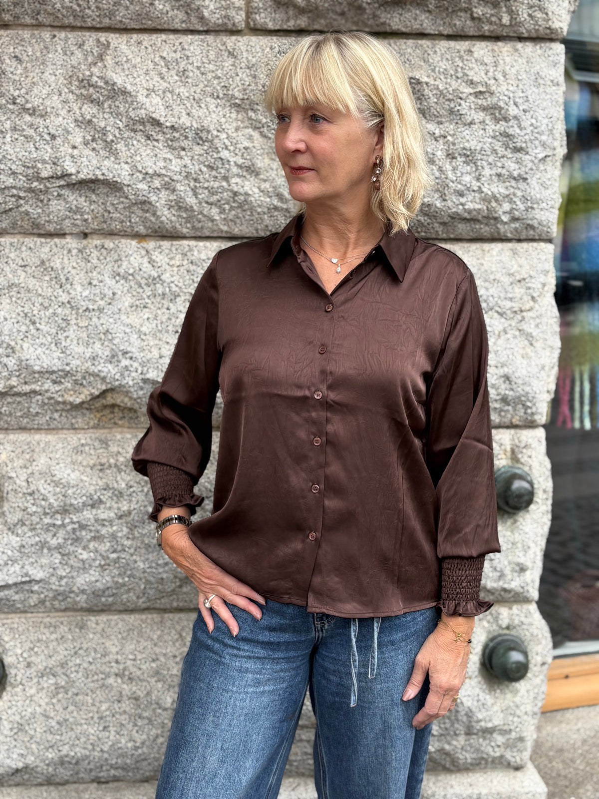 Nanina Smock Shirt Dark Brown