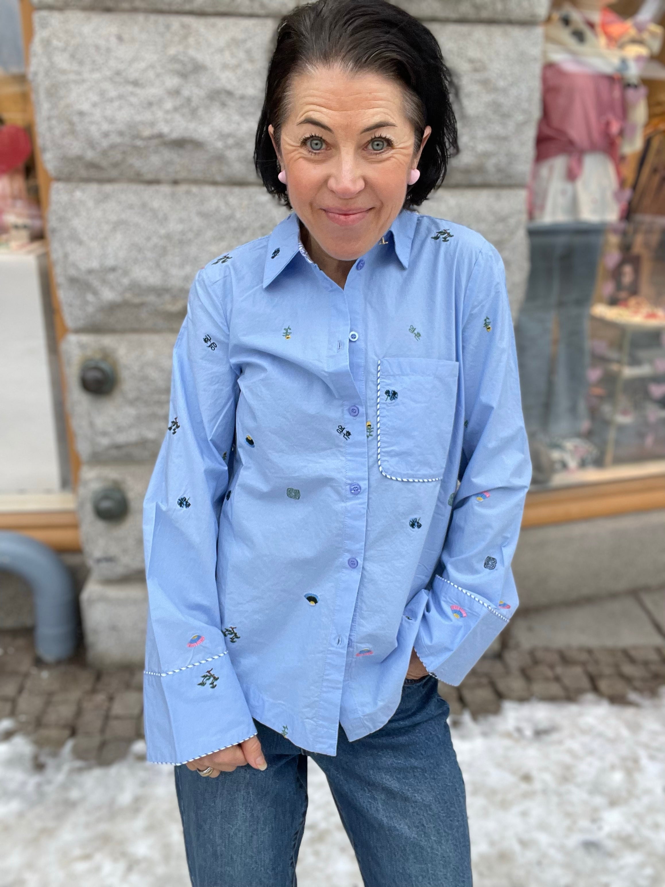 Nuchiro Boxy Shirt Hydrangea