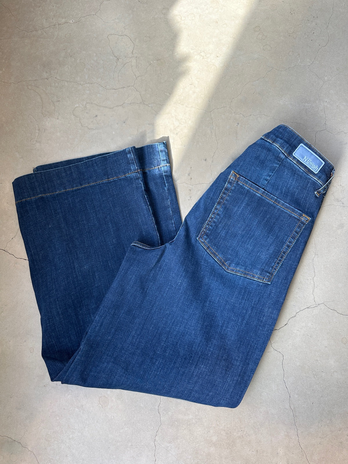 Nuparis Cropped Jeans - Dark Blue Dark Blue Denim