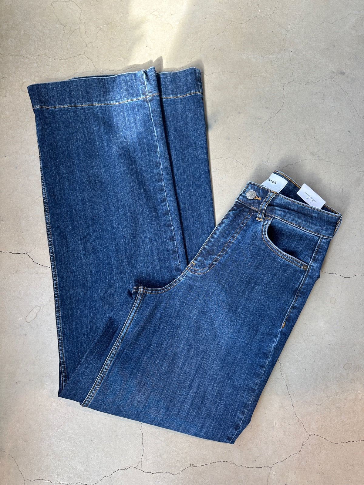 Nuparis Jeans Long Dark Blue Dark Blue Denim