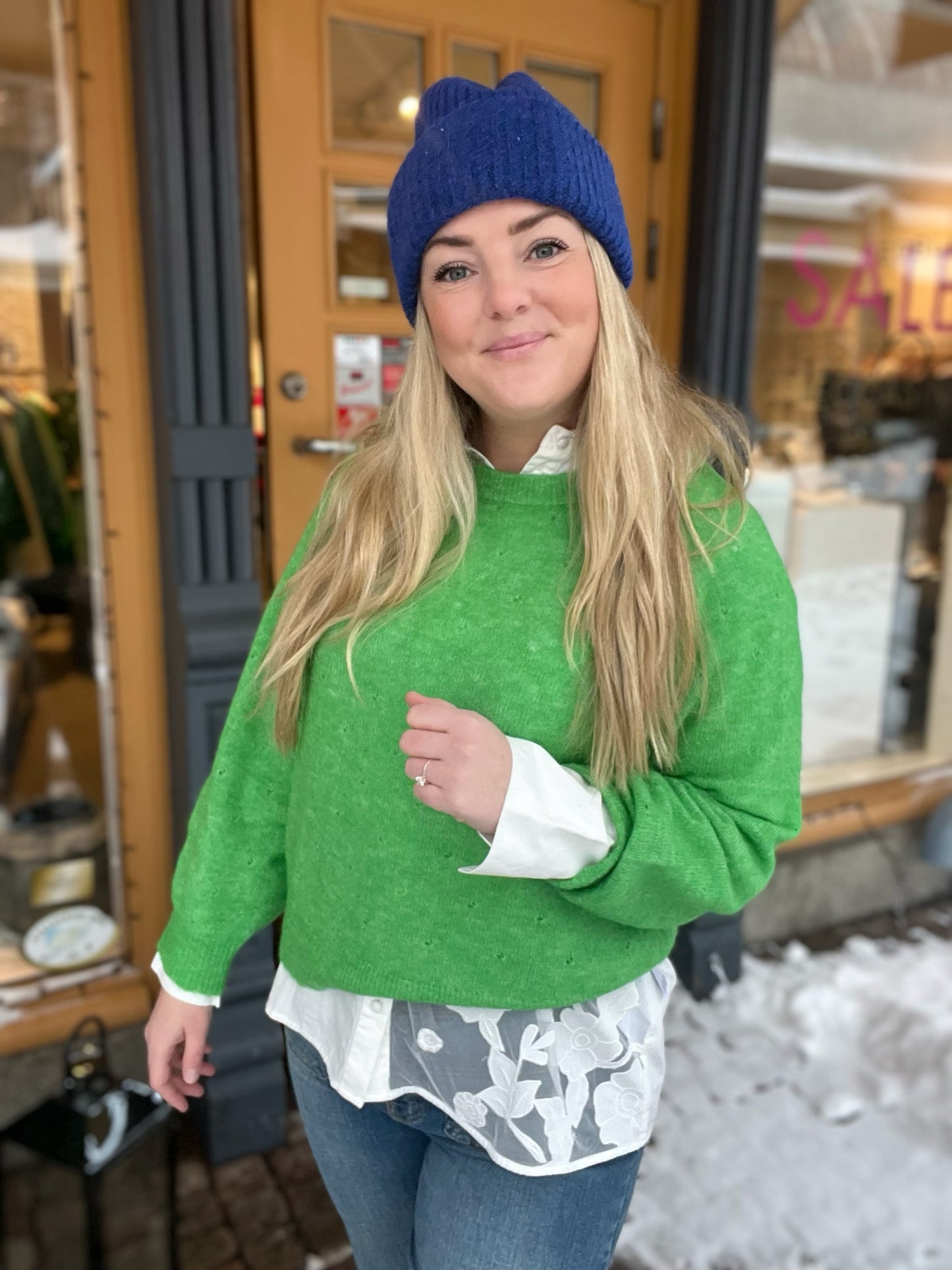 Nurietto Pointelle Pullover Vibrant Green