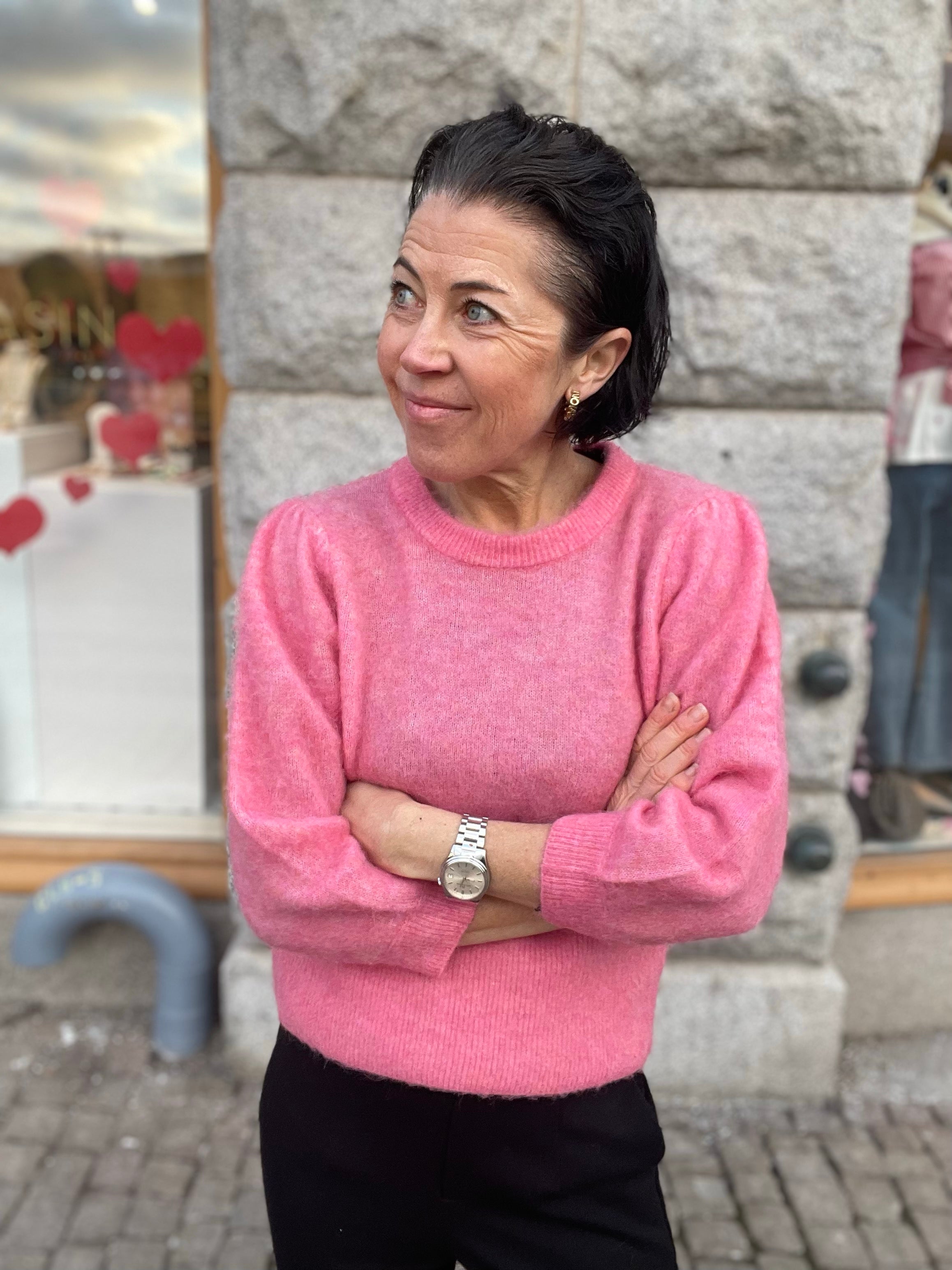 Nusuri Brushed Ss Pullover Pink Lemonade